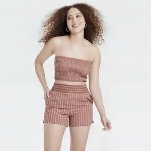 A New Day Smocked Striped Two-Piece Set